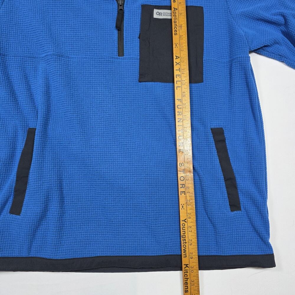 Outdoor Research OR Trail Mix 1/4 Quarter Zip Pullover Mens XL Blue Waffle - Picture 9 of 9